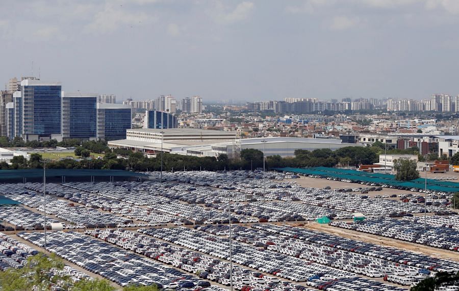 Cars parked at Maruti Suzuki's plant at Manesar. Credit: Reuters Photo