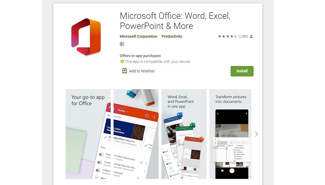 Microsoft Office app now available on Google Play for Android phones