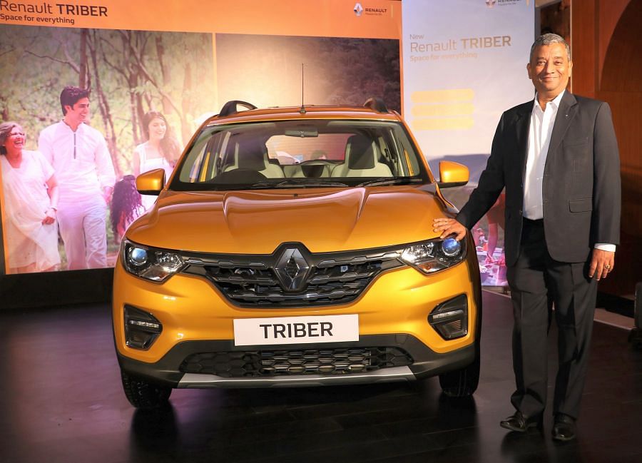 Renault India MD Venkatram Mamillapalle with the Triber.