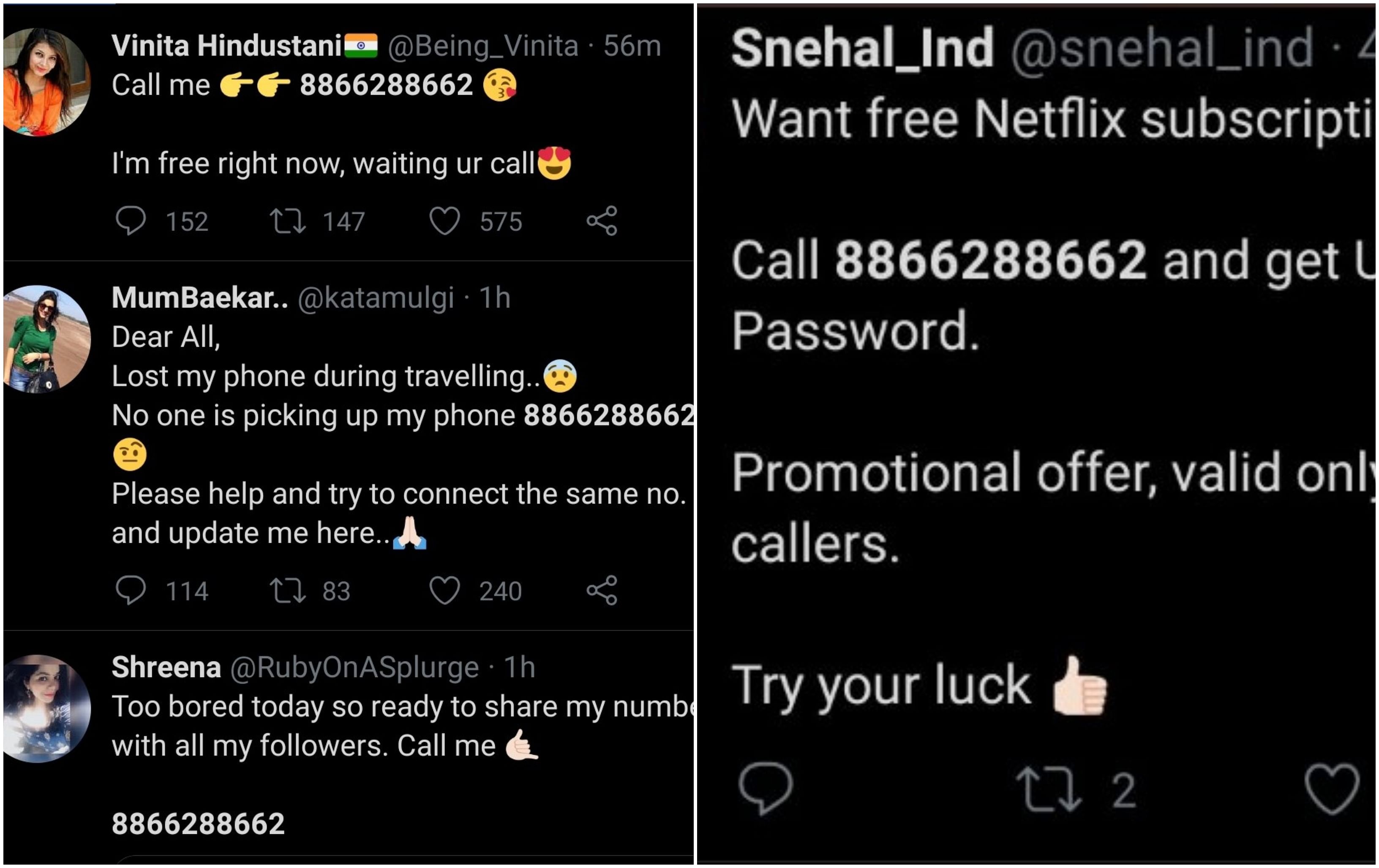The brains behind the campaign felt 'Support CAA' was not such a great idea to inspire netizens to dial a number. So, they apparently unleashed a mindboggling range of goodies from free streaming videos to free job connections. Some tweets even linked the number to phone sex operators.
