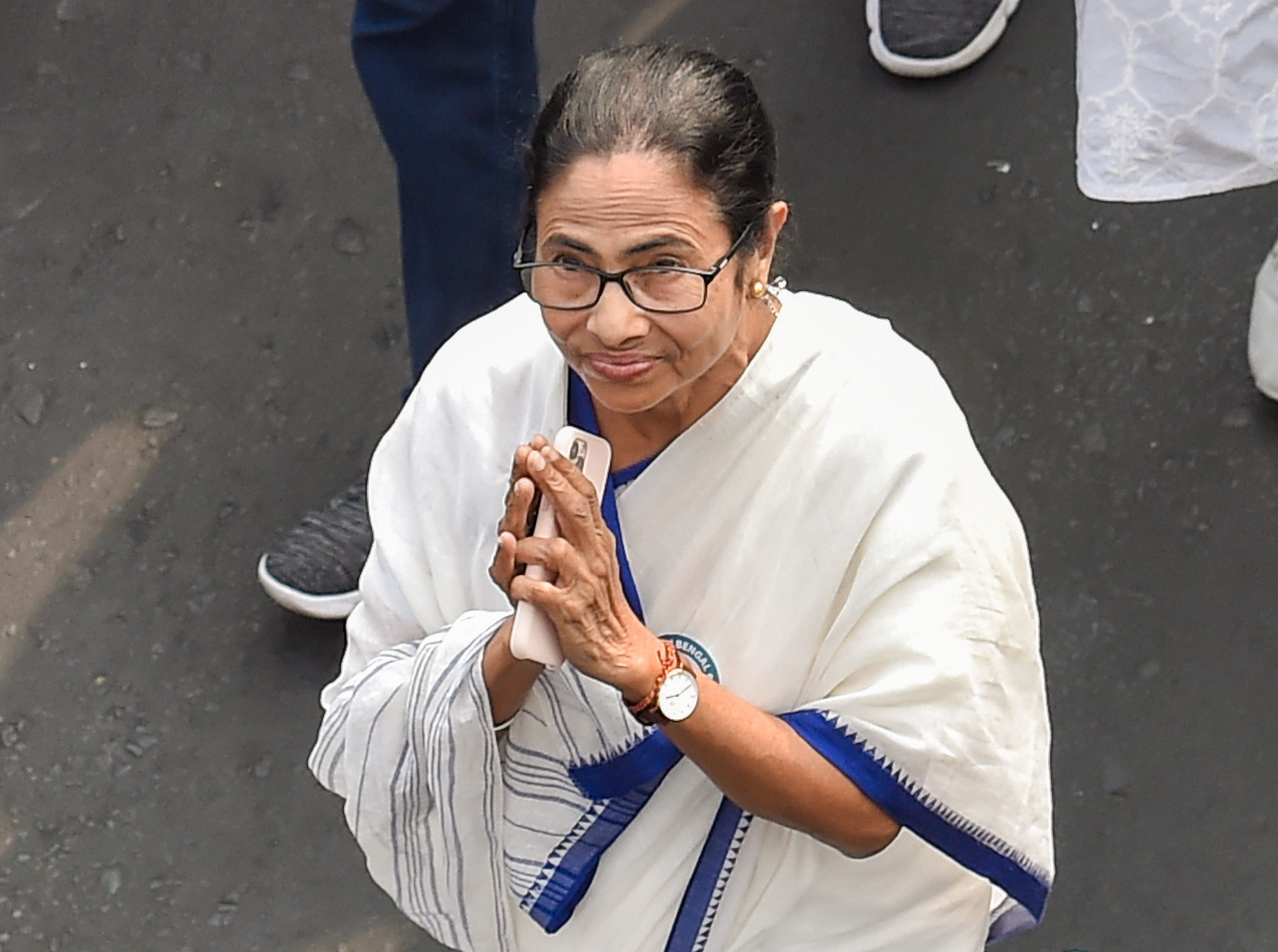 West Bengal Chief Minister Mamata Banerjee leads a rally, vowing not to allow the proposed countrywide NRC and the Amended Citizenship Act in West Bengal, in Kolkata. (PTI Photo)