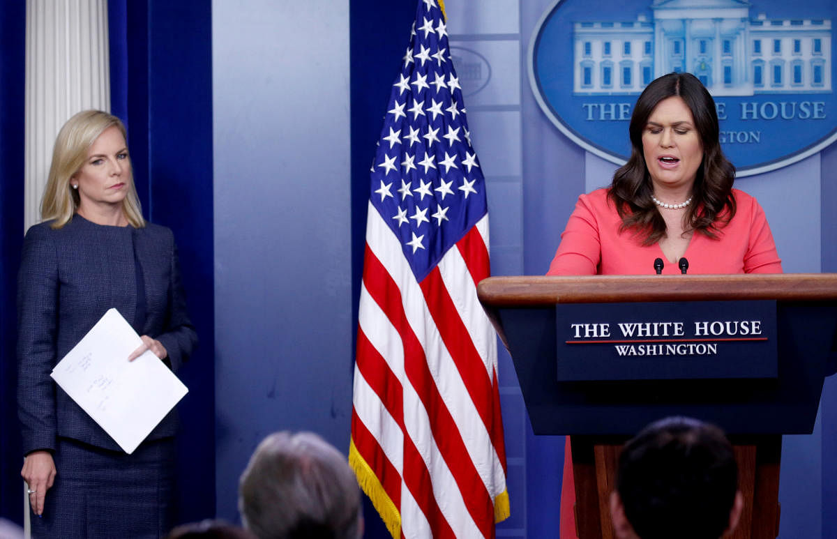 Sanders said the United States condemns in the strongest terms the heinous terrorist attack in Pulwama by a Pakistan-based terrorist group. Reuters file photo.