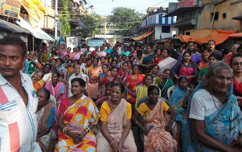 An old photo of Sonagachi sex workers attending a programme in Kolkata.