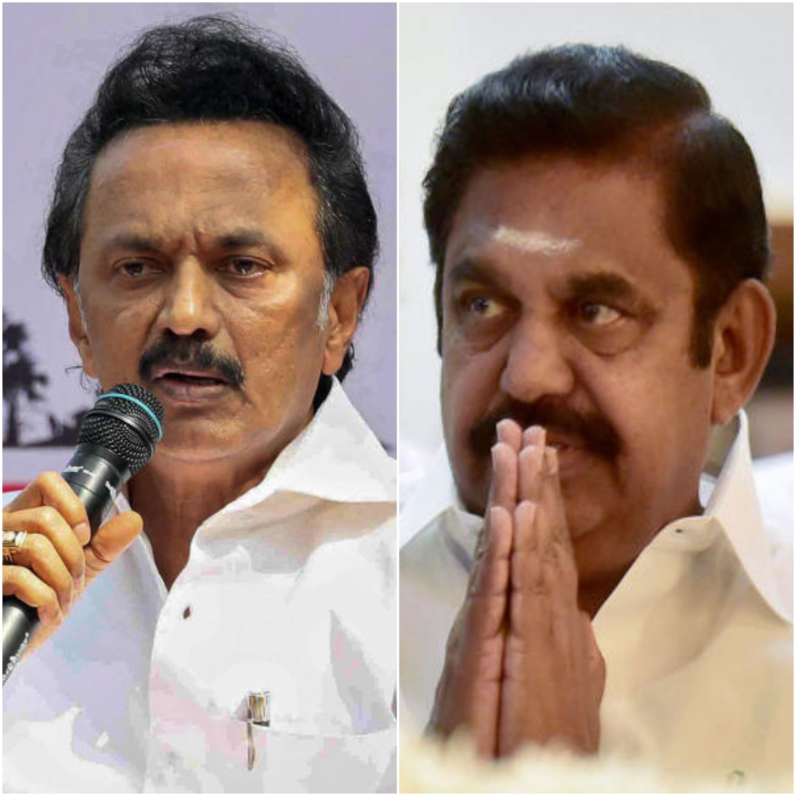 DMK President and Opposition Leader M K Stalin and Chief Minister Edappadi K Palaniswami. (PTI photos)