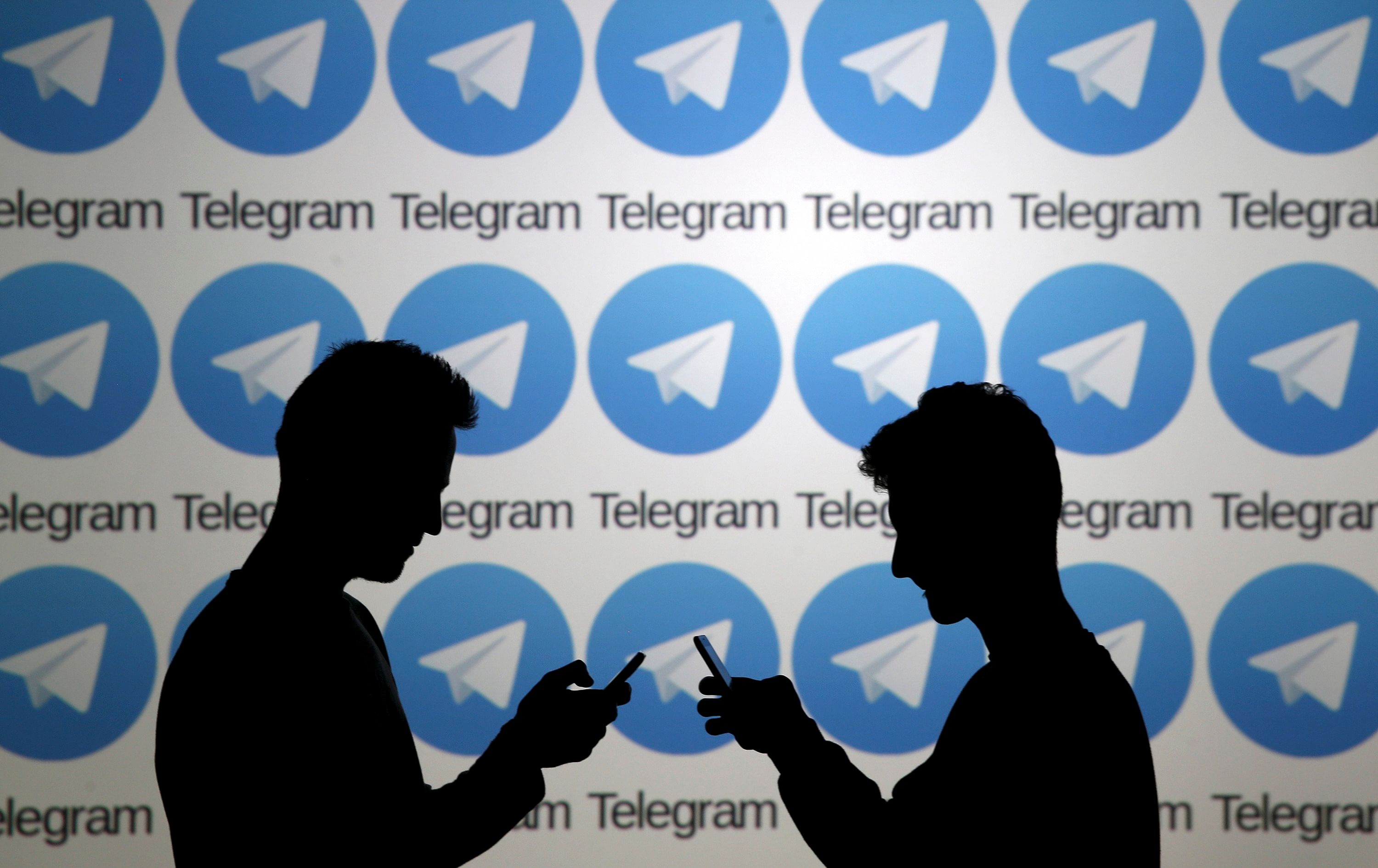 Telegram app logo in the background (Reuters File Photo)