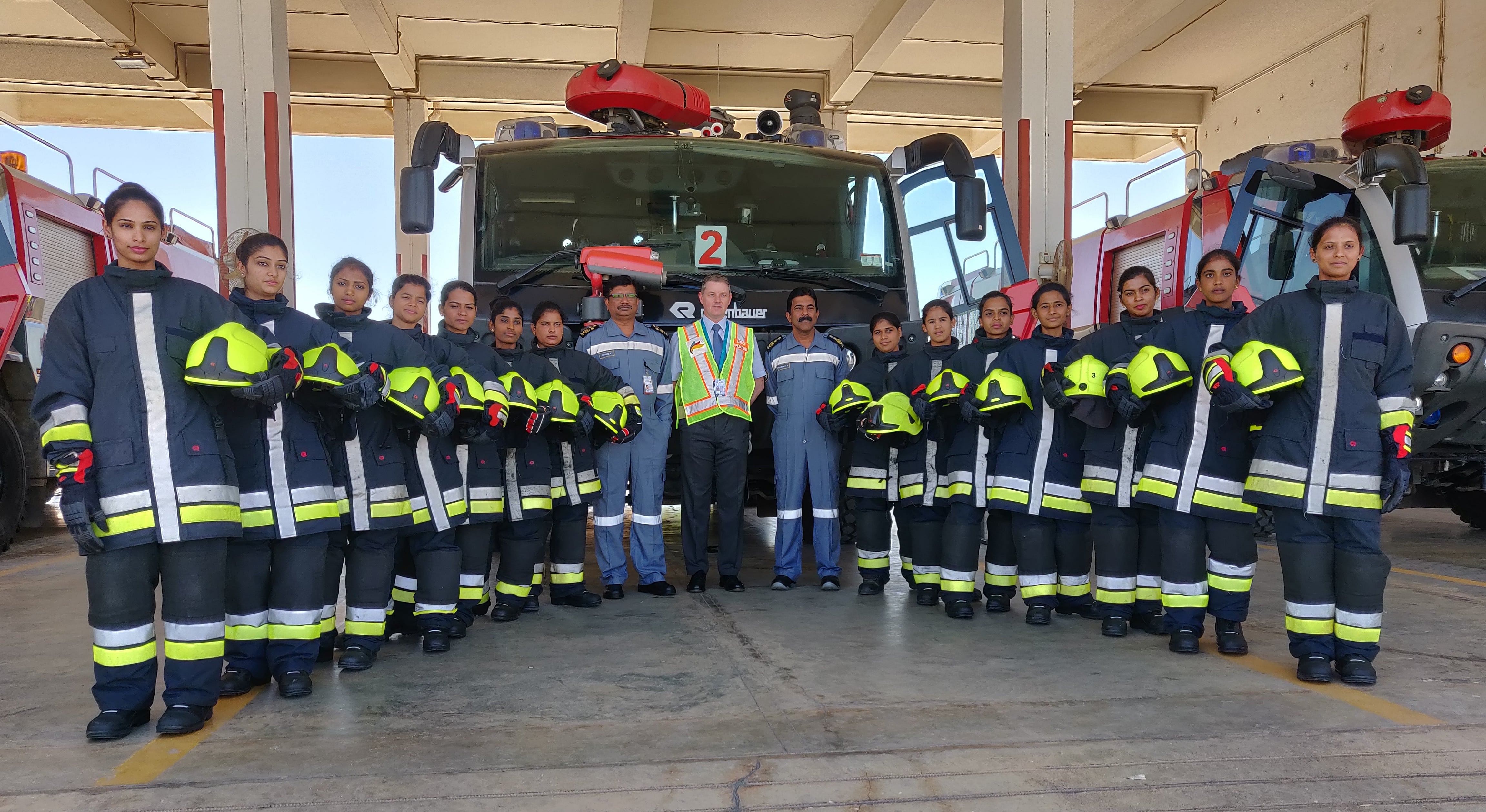 KIA operator, the Bangalore International Airport Limited (BIAL) has inducted 14 women firefighters into its Aircraft Rescue & Fire Fighting (ARFF) squad. 
