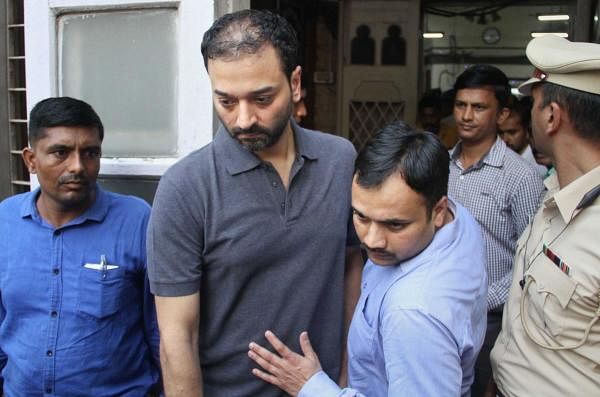 HDIL Managing Director Sarang Wadhawan being produced at Killa Court in relation to an alleged fraud in the Punjab and Maharashtra Cooperative (PMC) Bank money-laundering case, in Mumbai. (PTI Photo)