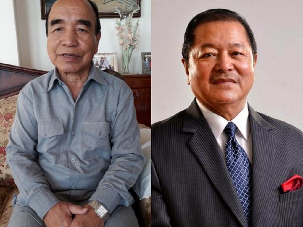 MNF chief and former two-time chief minister (1998-2008), Zoramthanga (Left) and Mizoram chief minister Lal Thanhawla (Right). 