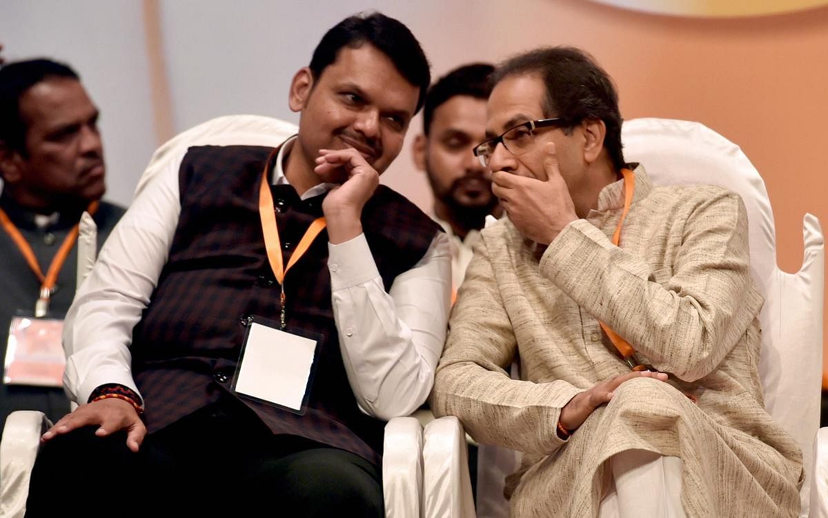 Fadnavis said that the BJP will contest elections in an alliance. "Let me make one thing clear, let us all be very clear... we are going to contest the alliance (with Shiv Sena)... there should be no doubt about it... the chief minister is decided by the people," he said. (PTI File Photo)