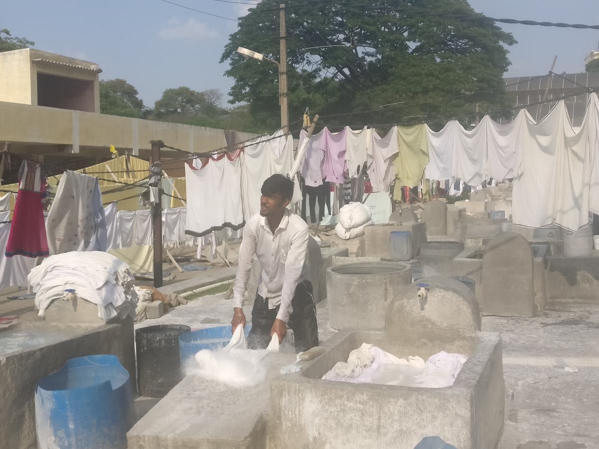 Dhobi Ghats in the city affected by the water crisis.