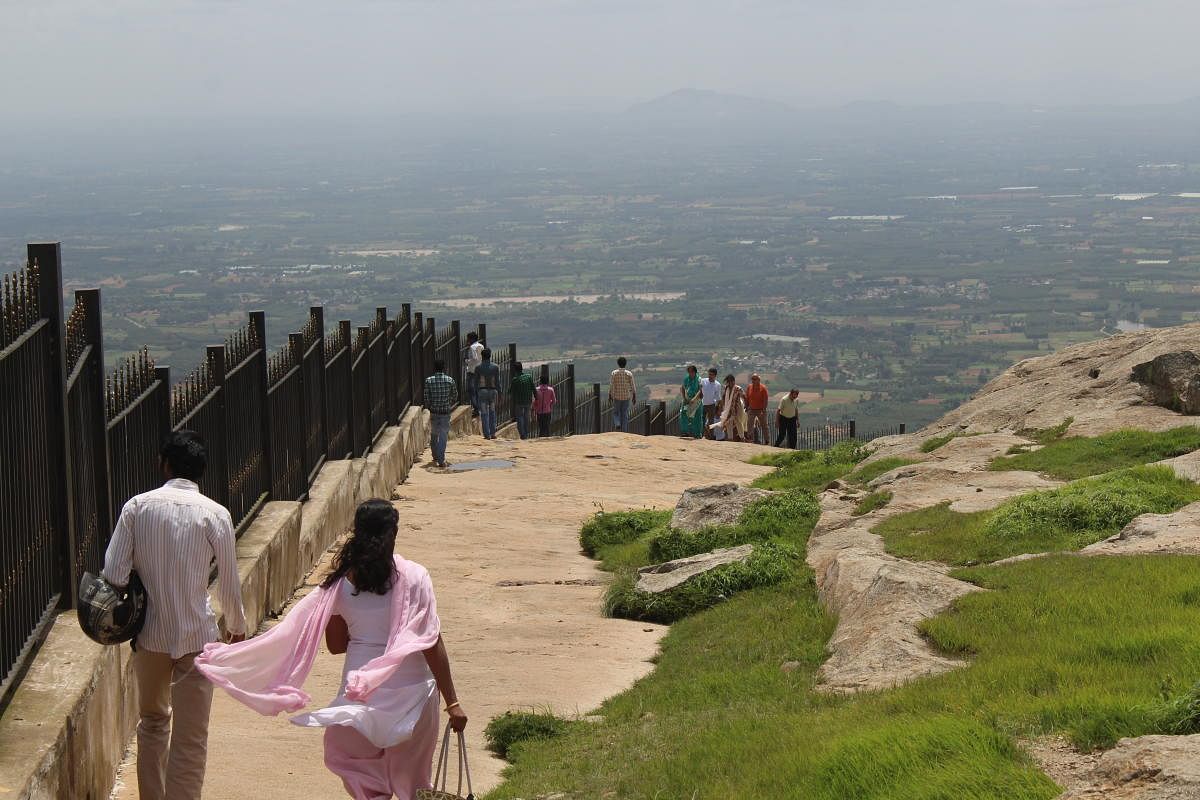 A path at Nandi Hills, 61 km from Bengaluru.