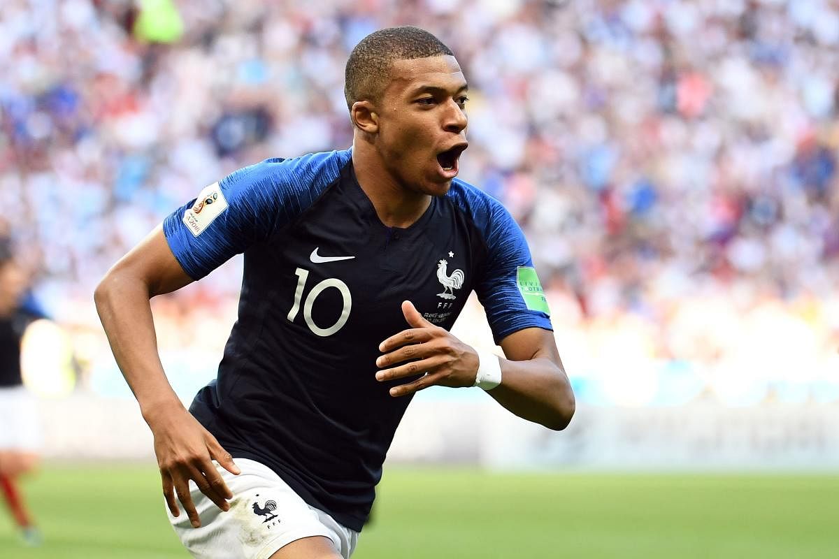 Too good: France's Kylian Mbappe is being as hailed as the new global superstar after his stunning show against Argentina on Saturday. AFP