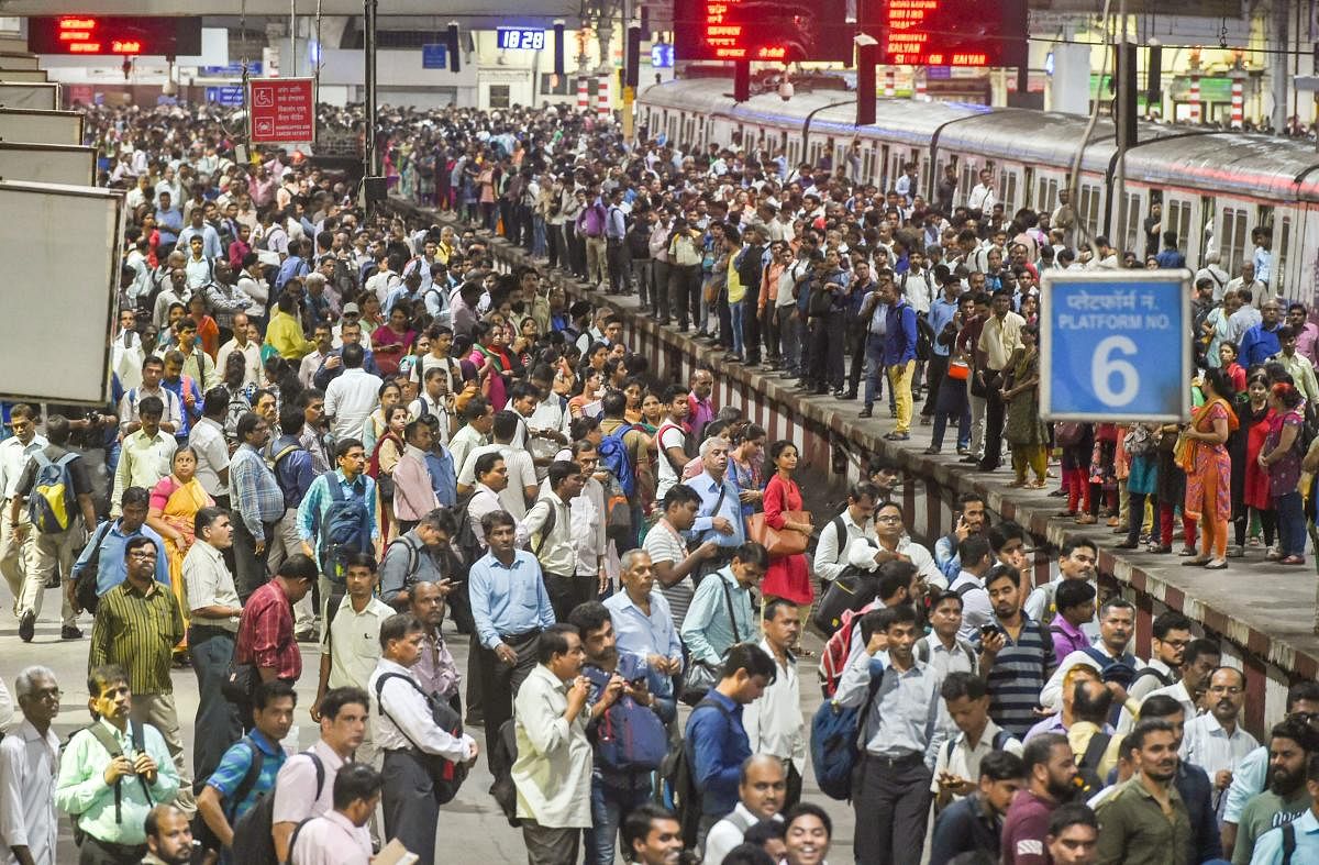 A view of the crowd of commuters at Chhatrapati Shivaji Maharaj Terminus on World Population Day (WPD), in Mumbai. PTI