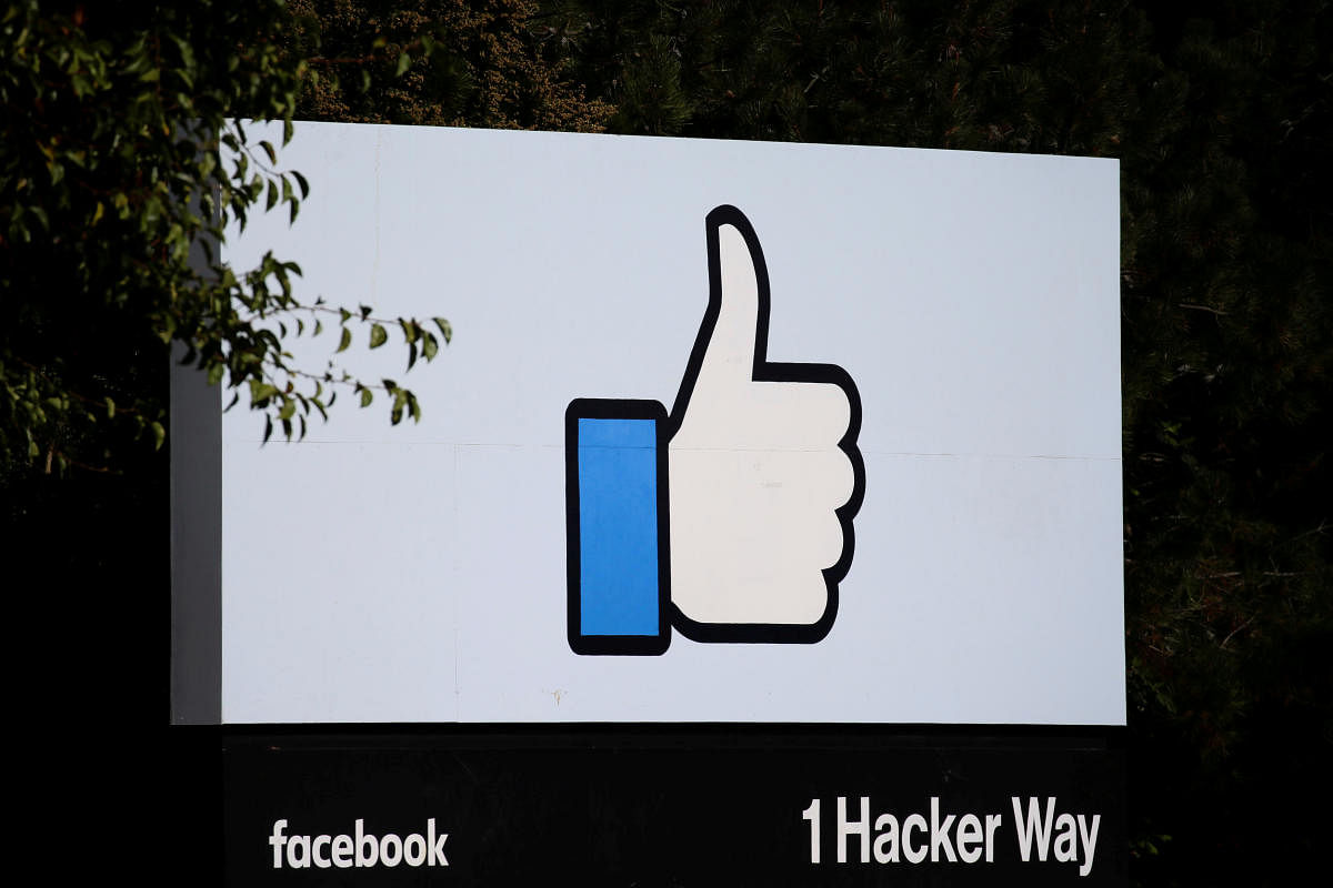 The entrance sign to Facebook headquarters is seen in Menlo Park, California, on Wednesday, October 10, 2018. (REUTERS File Photo)