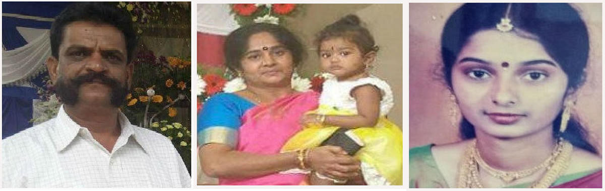 Sudharani (right) offered sleeping pills to her parents Janardhan and Sumithra, and smothered her six-year-old daughter Sonica, in Doddabommasandra in Vidyaranyapura.