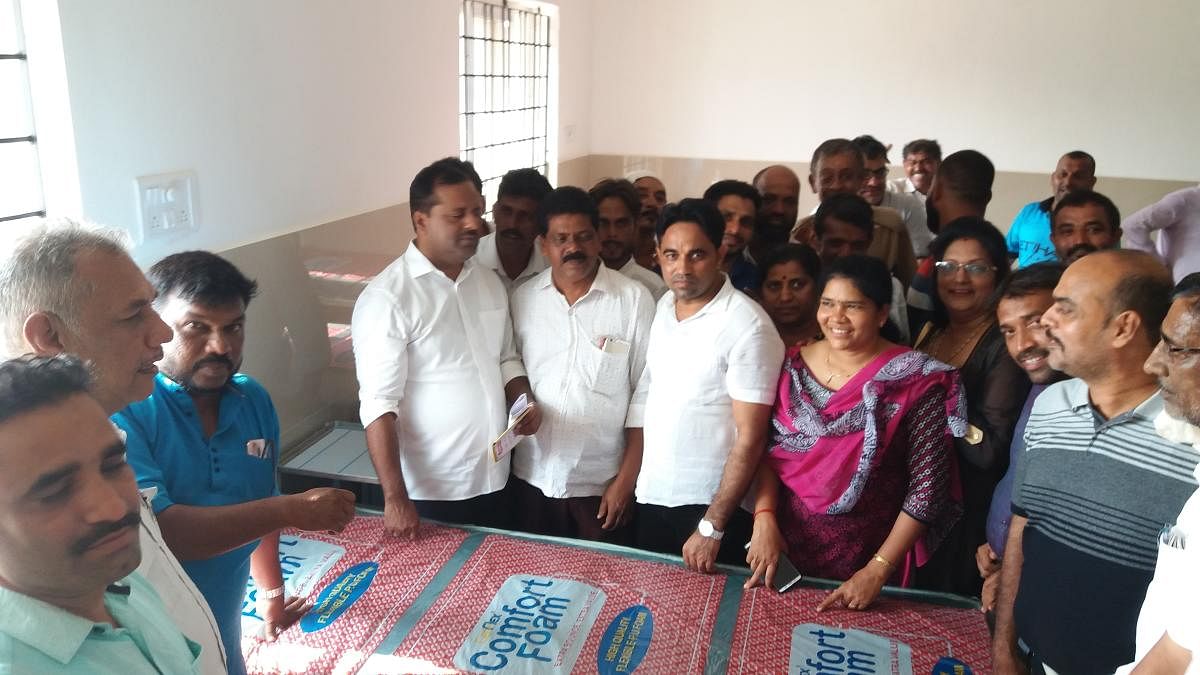 District In-charge Minister U T Khader inspects the work at the upgraded Community Health Centre at Ullal.