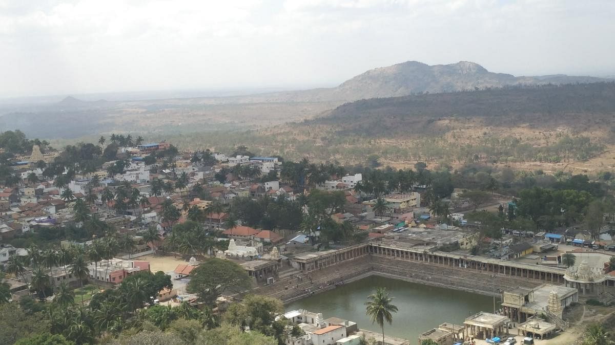 A view of Melukote from Yoga Narasimhaswamy Temple