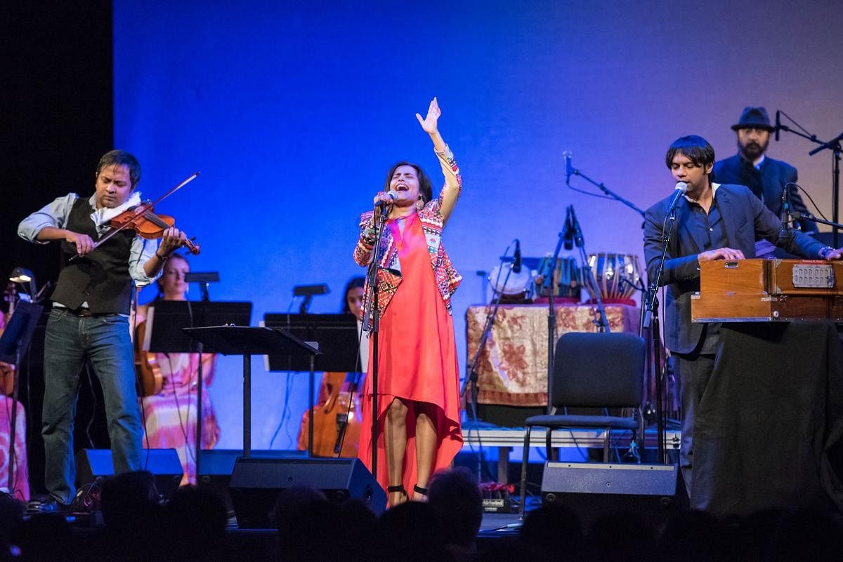 Falu Shah at a live show. She says her music gurus taught her many important life lessons.