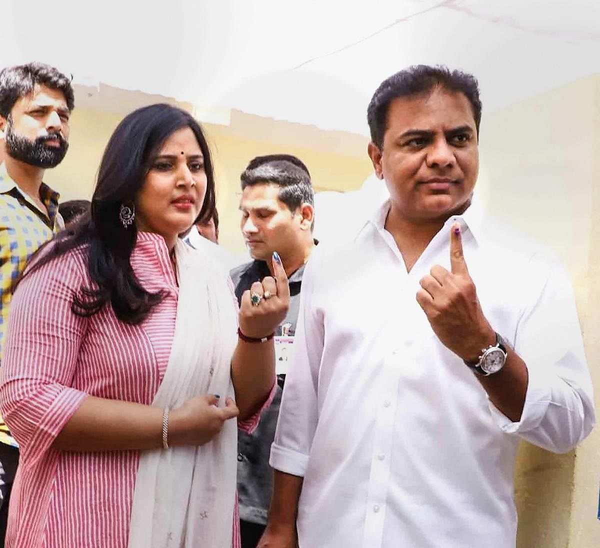 KTR, who strategized party plans, selection of candidates, and led the campaigning, has through a tweet thanked Telangana people for reposing faith in CM KCR and termed the result as “no mean feat.” (PTI Photo)