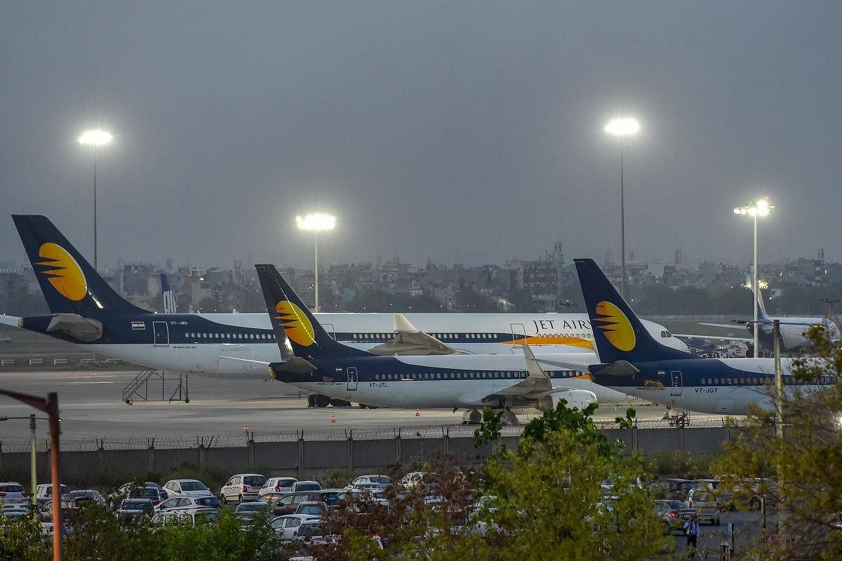 A Jet Airways source told AFP that all of Jet's international flights out of and into India until Monday had been scrapped, extending a series of cancellations announced on Thursday. PTI File photo
