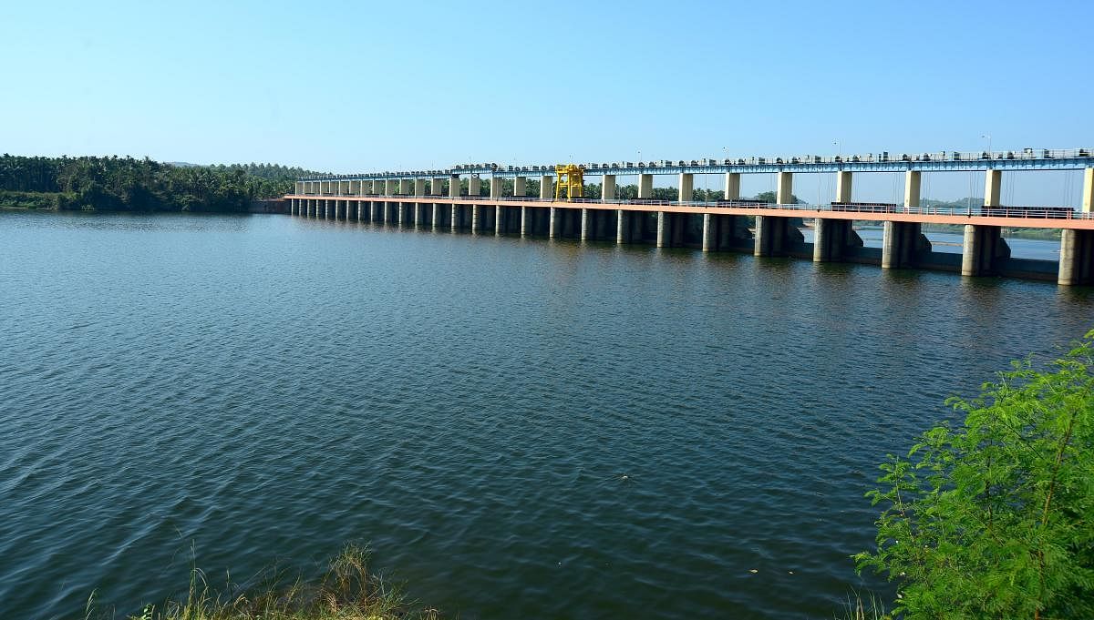 A view of Thumbe vented dam.