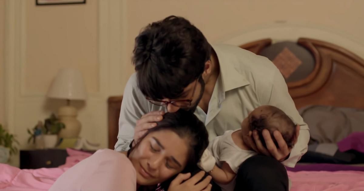 Actors Pooja Gor and Karan Wahi in the short film ‘Newborn Mother’.