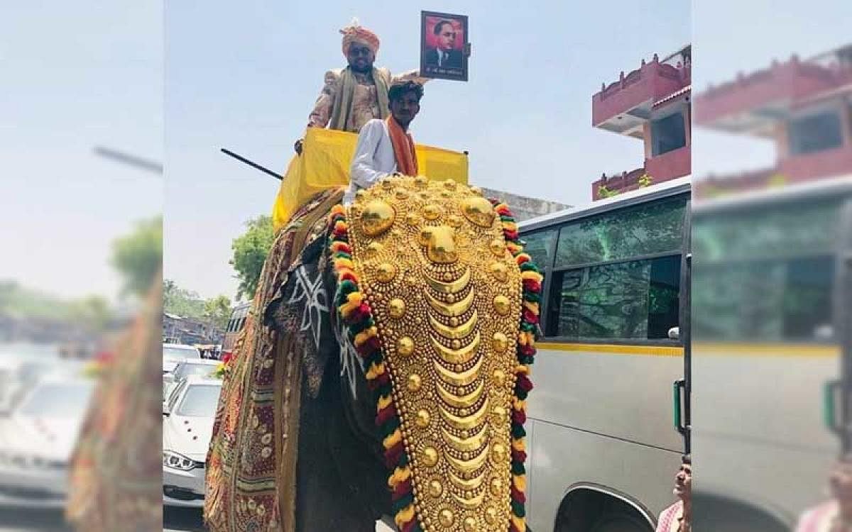 Vishal Makwana, an SC youth in Gujarat rode an elephant.