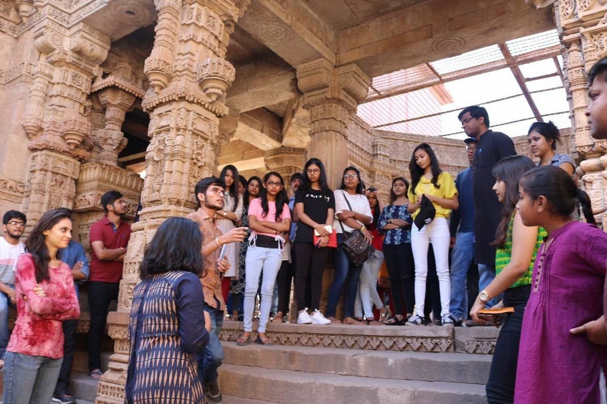 Legacy A Heritage Management student conducts a Heritage Walk.Photo credit: Centre for Heritage Management, Ahmedabad University