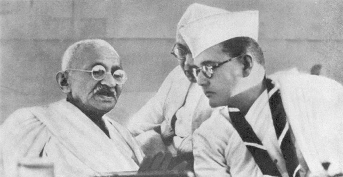 Mahatma Gandhi and Netaji Subhas Chandra Bose. Photo credit: Commons.wikimedia.org