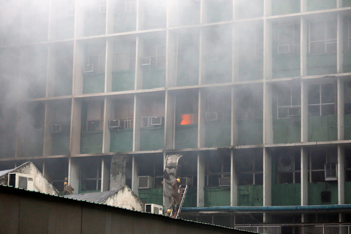 The fire, which is suspected to have started from the microbiology laboratory area, had affected some laboratories and office areas. (Reuters photo)