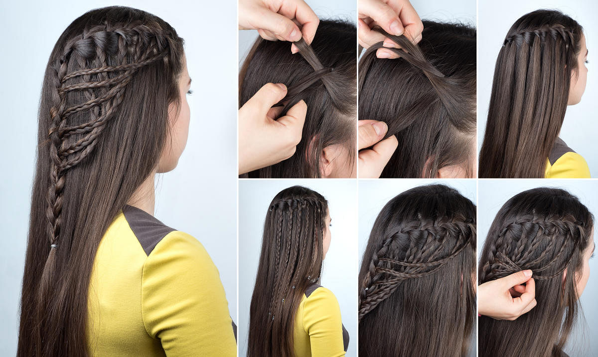 A waterfall braid hairstyle