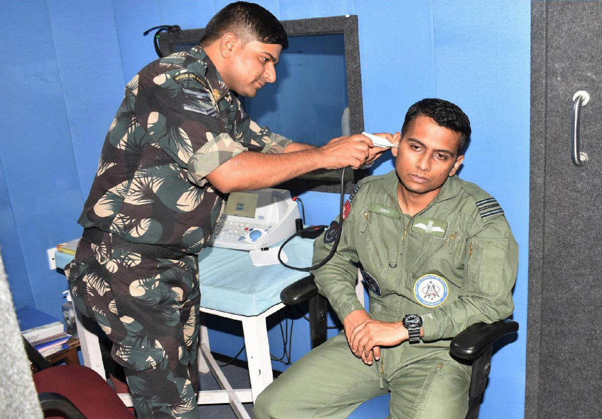 A file photo of an IAF pilot undergoing medical checkup as part of the astronaut selection process.