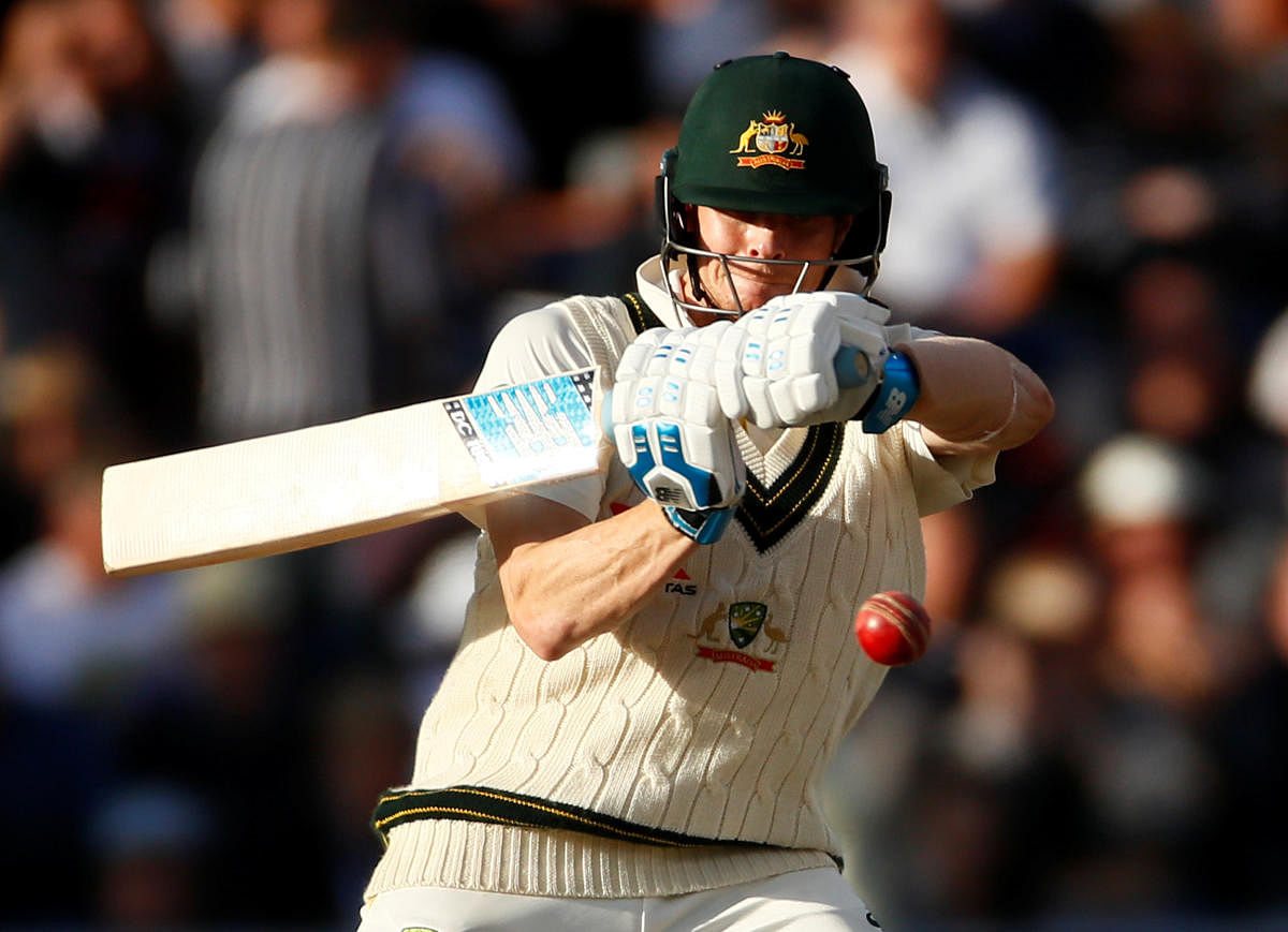 Smith has returned from his one-year ban for the Newlands ball-tampering scandal in quite sensational form and hit his ninth consecutive Ashes half-century with a knock of 82 on Saturday. (Reuters Photo)