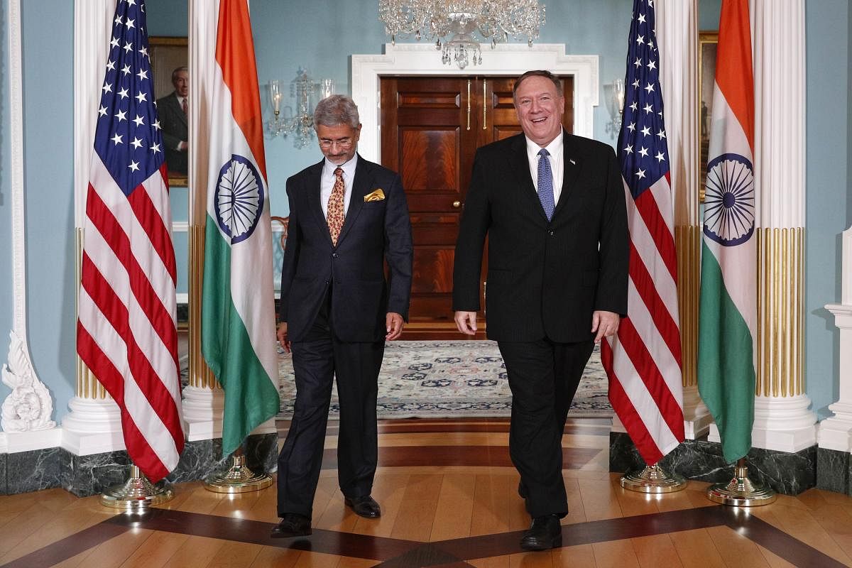 Mike Pompeo (R) meets with External Affairs Minister Subrahmanyam Jaishankar at the U.S. Department of State in Washington, DC. Tom Brenner/Getty Images/AFP