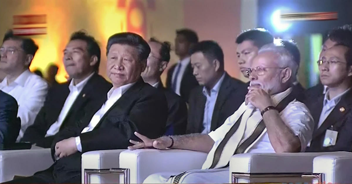 Prime Minister Narendra Modi with Chinese President Xi Jinping during a cultural function, in Mamallapuram, Friday, Oct. 11, 2019. (PTI Photo)