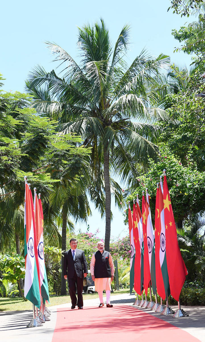 PM Modi-Xi at informal summit (DH Photo)