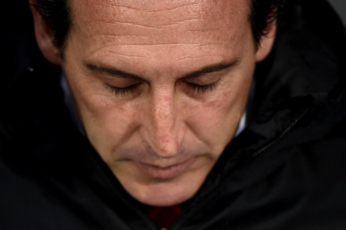 In this file photo taken on November 06, 2019 Arsenal's Spanish head coach Unai Emery gestures before the UEFA Europa League Group F football match between Vitoria Guimaraes SC and Arsenal FC. (AFP Photo)