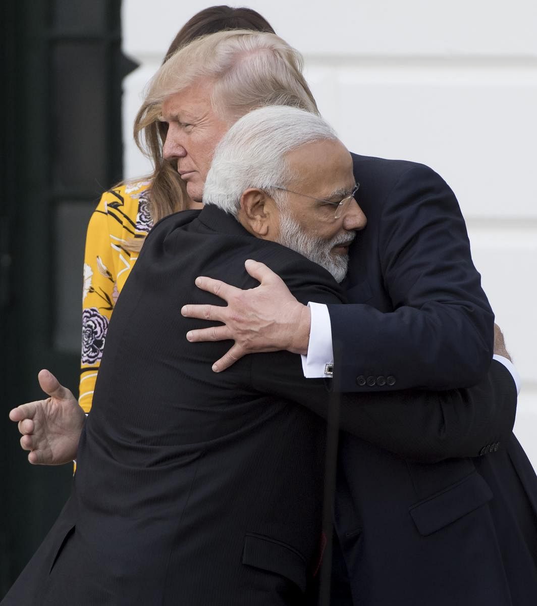 US President Donald Trump and Indian Prime Minister Narendra Modi. (AFP Photo)