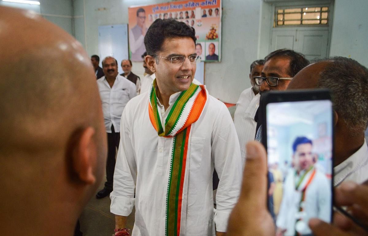 Rajasthan Deputy Chief Minister Sachin Pilot during a media interaction at the Congress Bhavan in Pune, Thursday, Dec. 26, 2019. (Credit: PTI Photo)