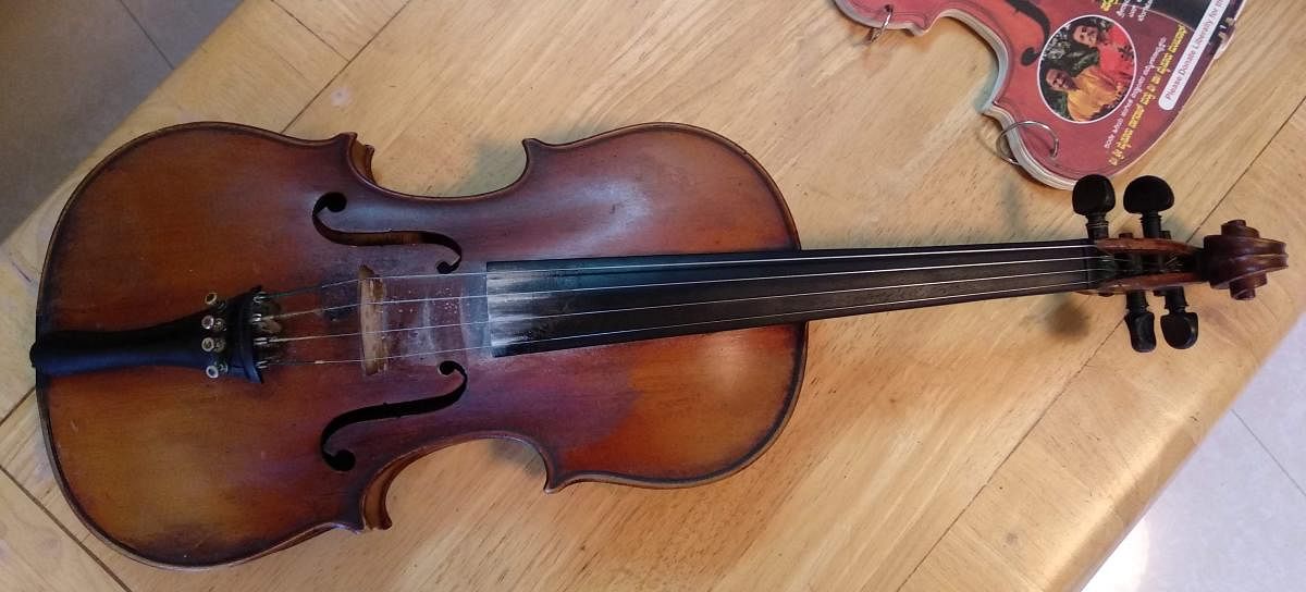 The 361-year-old violin in possession of Mysore Manjunath of Mysuru.