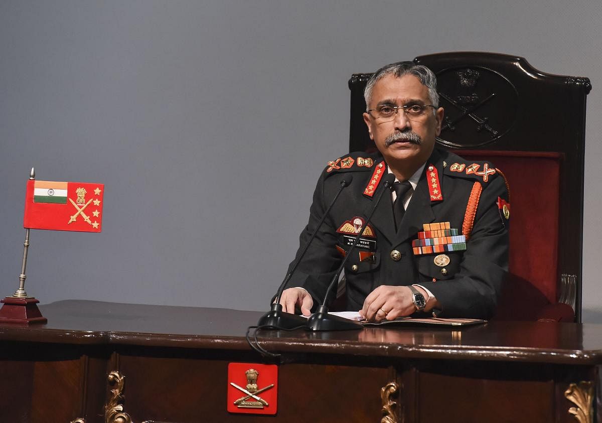 Chief of Army Staff Gen M M Naravane during the annual press conference in New Delhi, Saturday, Jan. 11, 2020. (PTI Photo)
