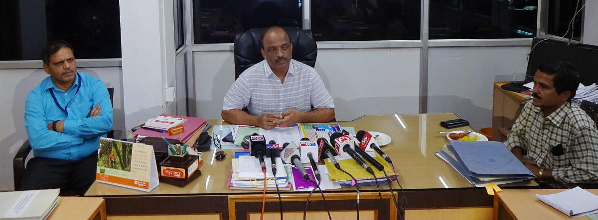 District Health Officer Dr Sudheer Chandra briefed media persons on the steps taken to prevent coronavirus infection, at District Government Hospital in Ajjarkadin Udupi on Thursday.