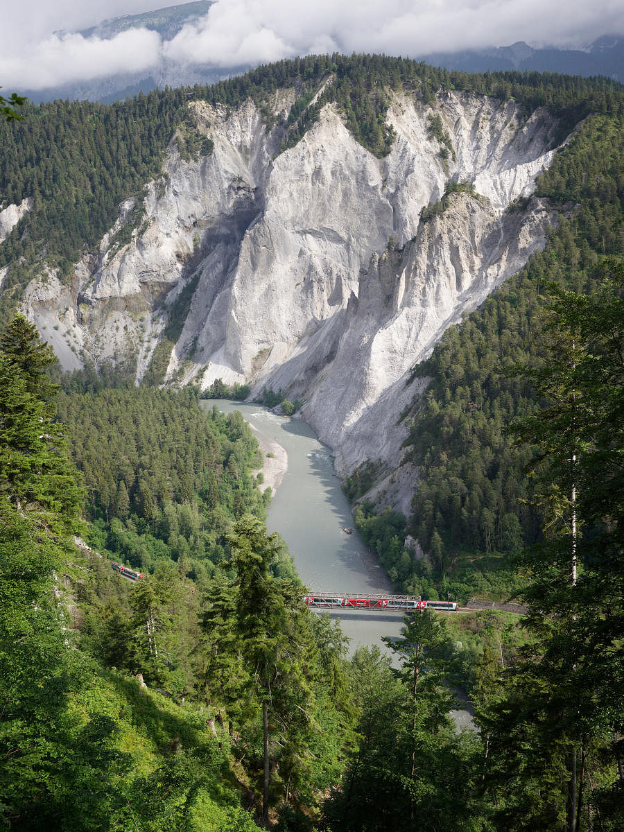 Glacier Express in the Rhine Gorge