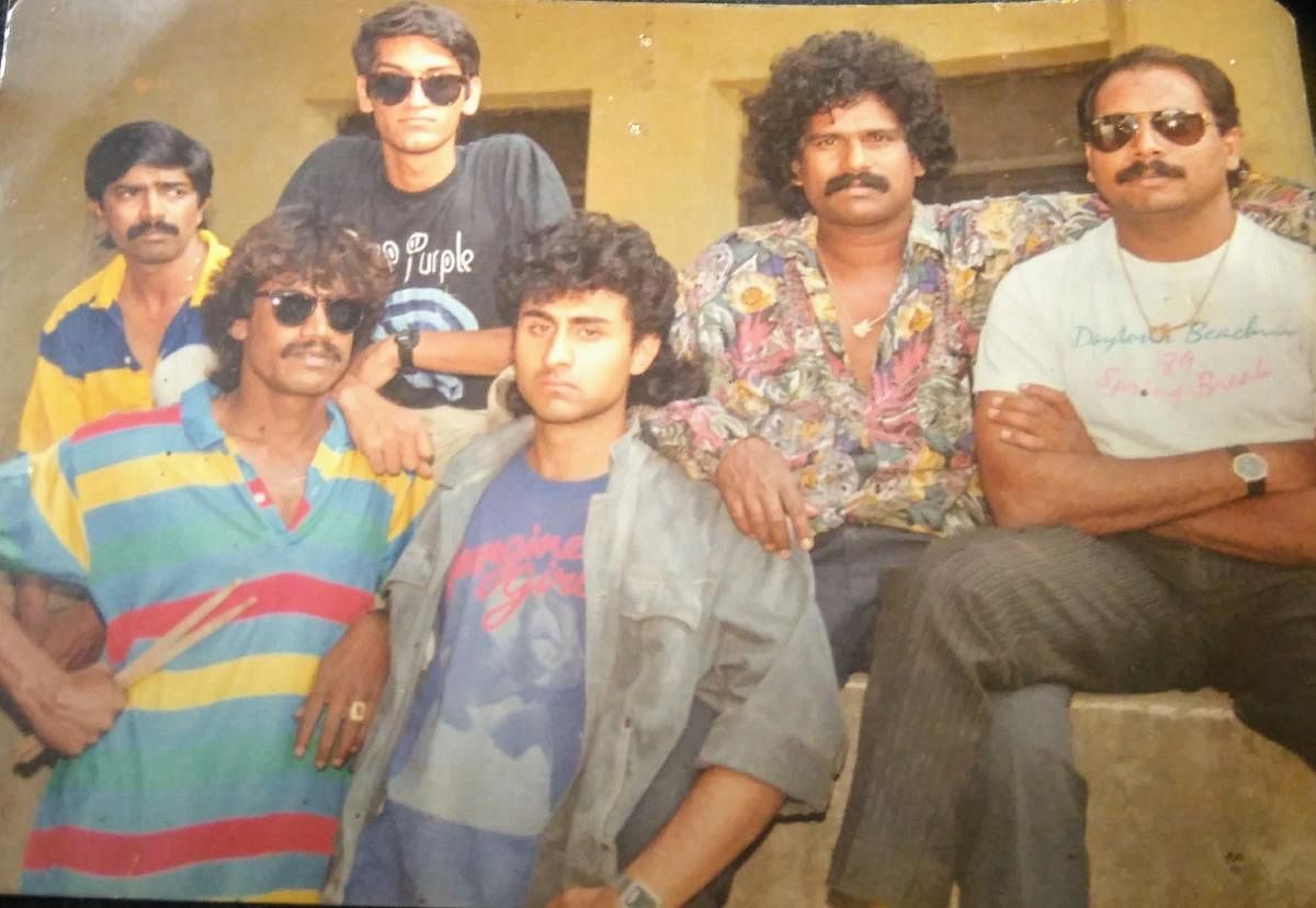 (Top row, from left) Sam, Greg, Steven and Joshua Alexander. (Standing, from left) Ramesh and Deep Chinnapa from the band, ‘The Unknowns’.