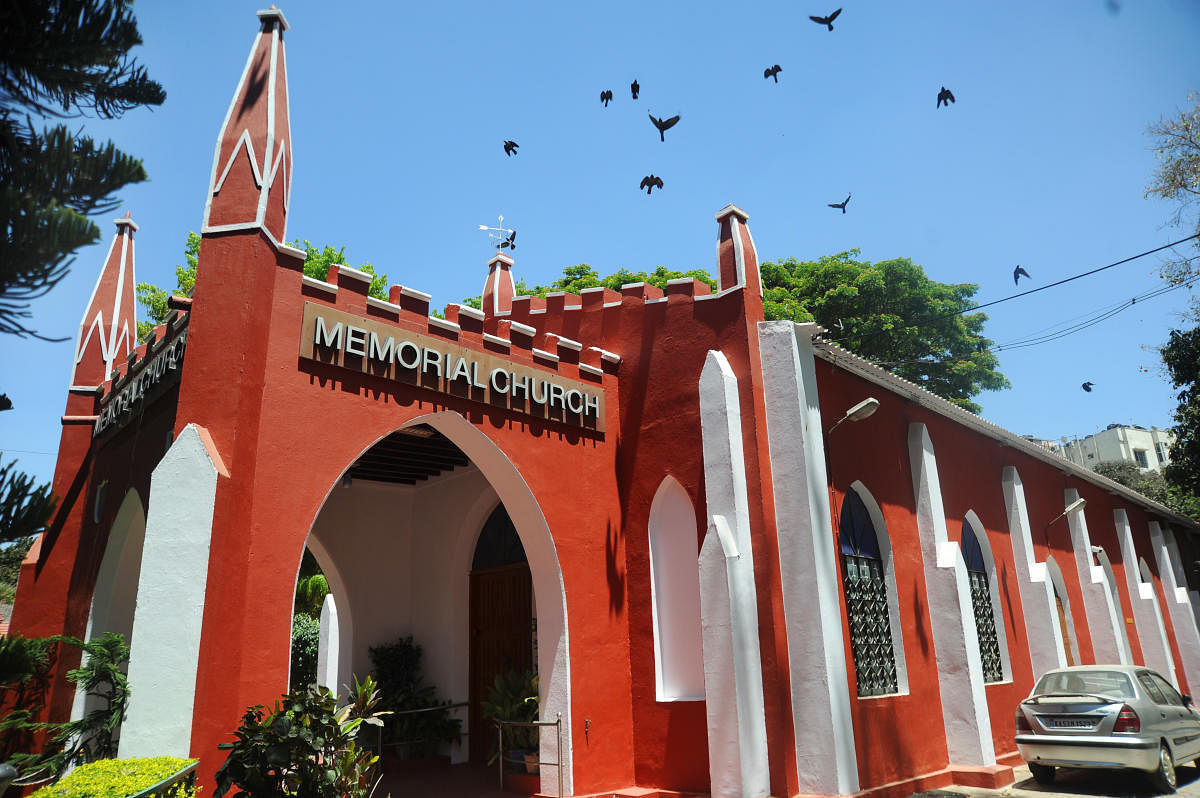 The Memorial Church in Bengaluru played its part in soothing the horrid effects of the famine of 1876-77 in the state. DH Photo by Pushkar V