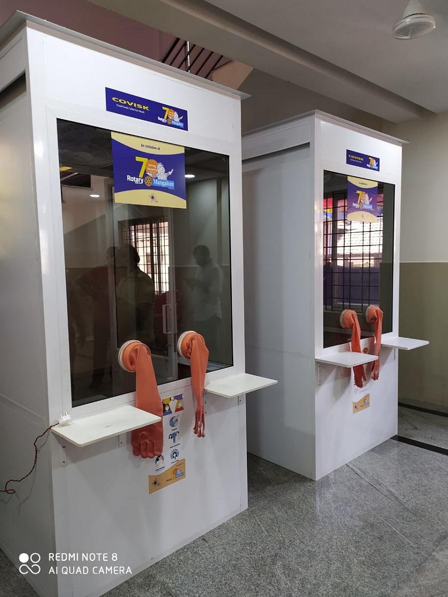 Covid Swab Collection Kiosks were donated to Wenlock District Hospital by Rotary Club Of Mangalore.