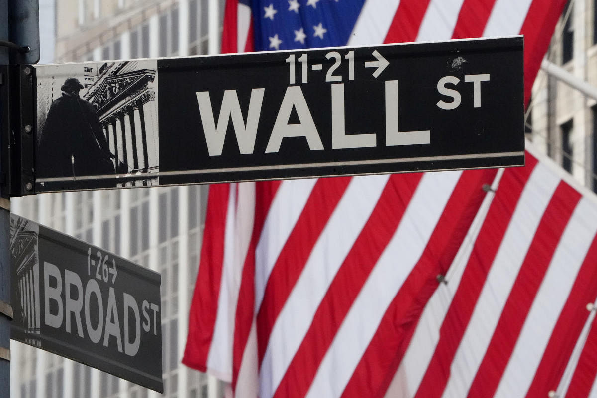 The Wall Street sign is pictured at the New York Stock exchange (NYSE) in the Manhattan borough of New York City. (Reuters Image)