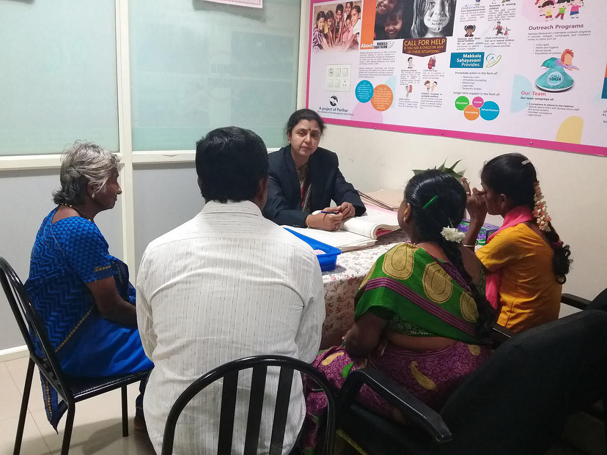 A counselling session before the lockdown, at the Parihar office in Bengaluru. (DH Photo)