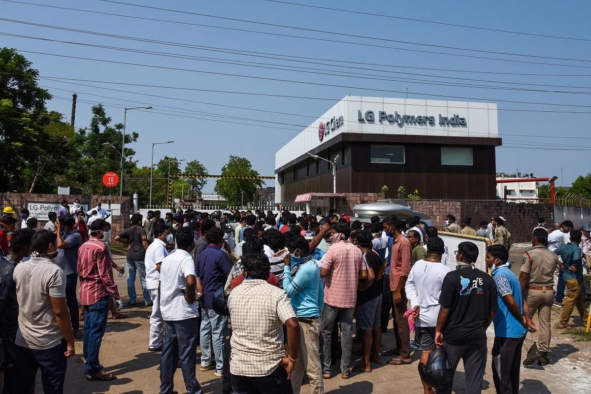 A leak of chemical vapour from LG Polymers on the outskirts of Visakhapatnam on Thursday killed 11 people and hospitalised over 350 who inhaled the toxic substance. (AFP Photo)