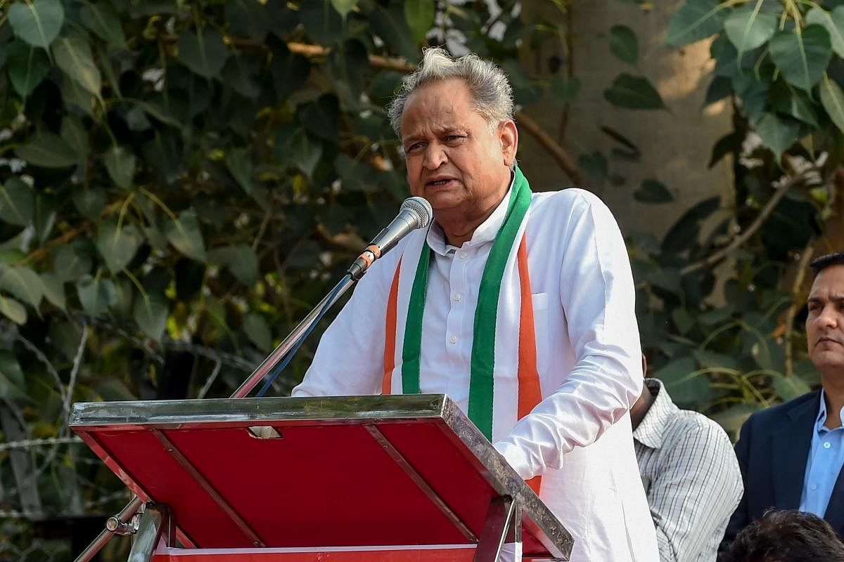 Hitting out at Scindia soon after he resigned from the Congress, Gehlot said joining hands with the BJP at the time of national crisis spoke volumes about his self-indulgent political ambitions. Credit: PTI Photo